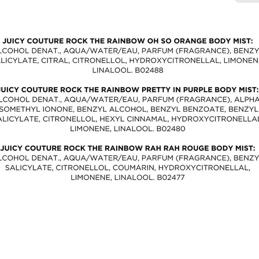 Juicy Couture Rock The Rainbow Body Mist‎ Trio